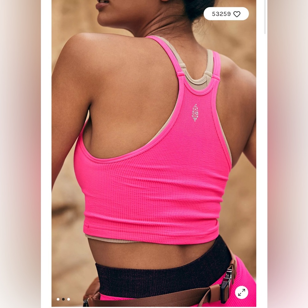 Free People Happiness Runs Crop Tank Malibu XL - Picture 3 of 5